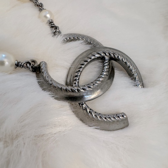 Chanel Gunmetal CC Tri-colored Bead Pearl Necklace & Waist Belt - Picture 7 of 11